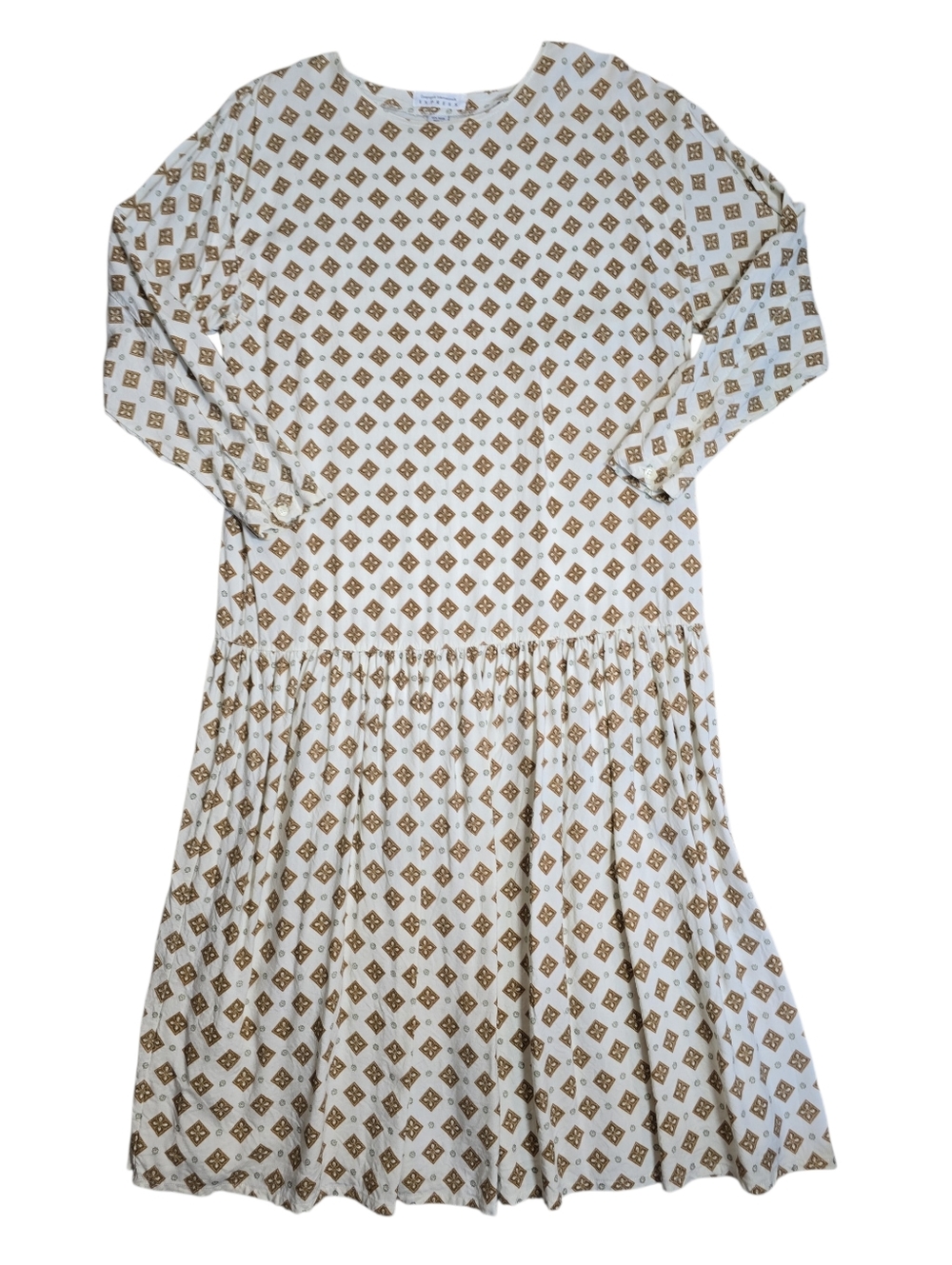 VINTAGE Compagnie Internationale Express Midi Longsleeve Rayon Dress Size Medium